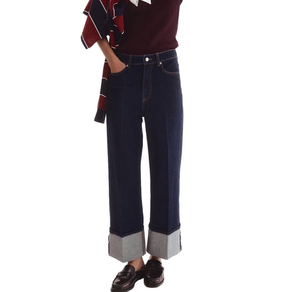 H&M Denim - H & M WIDE HIGH CUFFED ANKLE JEANS